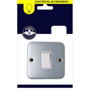 Phoenix Metal Clad Plate Switch 1 Gange 2 Way