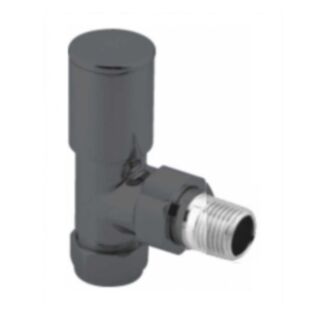 Round Angled Radiator Valves Anthracite