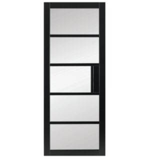 Mayfair Crittall Clear Glass Premium Primed Black Door All Sizes