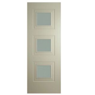 Doras Bergerac 3 Lite Opal Laminate Glass Silk Grey Door Alll Sizes