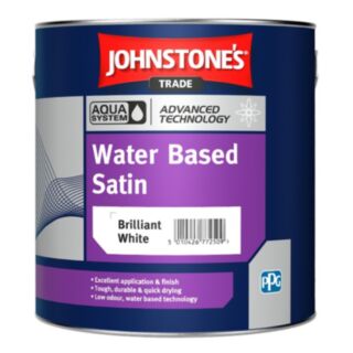 Johnstones Trade Water Based Satin Brilliant White 2.5 ltr