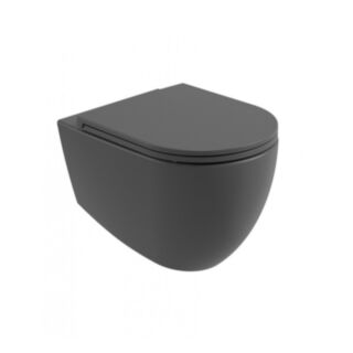 Avanti Wall Hung Rimless Toilet & Seat Charcoal Grey
