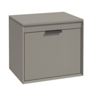 Fjord 600mm Unit With Counter Top Matt Khaki Black Handle