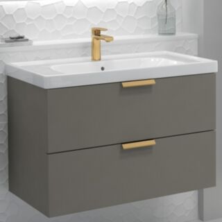 Stockholm 800mm Wall Hung Vanity Unit Khaki-Gold