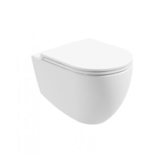 Avanti Wall Hung Rimless Toilet & Seat Satin White