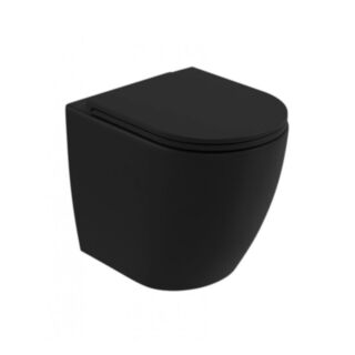 Avanti Back To Wall Rimless Toilet & Seat Carbon Black