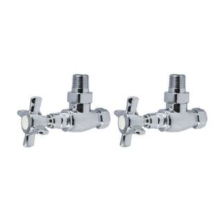 Traditional x Head Angled Radiator Valves Chrome