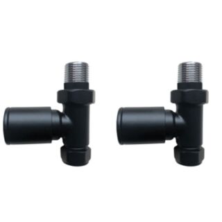 Vaporo Round Straight Radiator Valves Anthracite