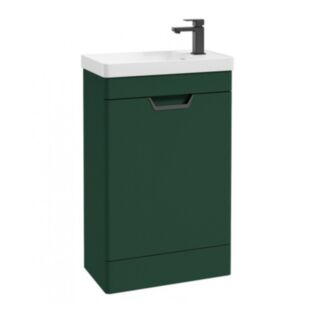 Freya 550mm 1 Door Floor Unit Matt Wreath Green Matt Black Handle