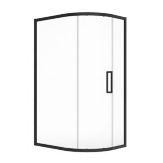 Aspect 8mm Single Door Offset Quadrant Matt Black 1200mm x 900mm