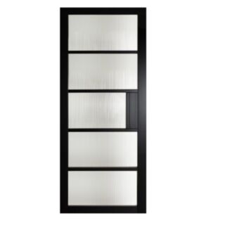 Mayfair Crittall Reeded Glass Premium Primed Black Door All Sizes