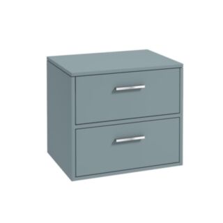 Finland 600mm Countertop Vanity Unit Matt Coral Green  Brushed Chrome Handle