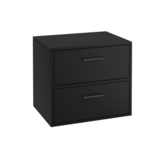 Finland 600mm Countertop Vanity Unit Matt Black Matt Black Handle