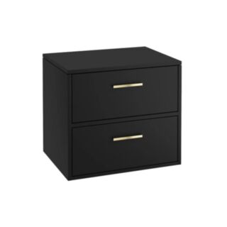 Finland 600mm Countertop Vanity Unit Matt Black Brushed Gold Handle