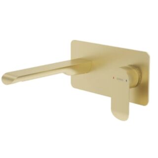Scope Wall Mounted Basin Mixer Brushed Gold