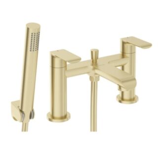 Scope Deck Mounted Bath Shower Mixer Brushed Gold