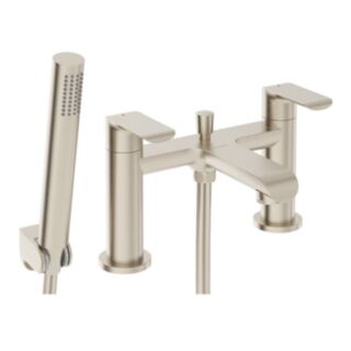 Scope Deck Mounted Bath Shower Mixer Brushed Nickel