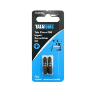 Tala Impact Screwdriver Bits Phillips PH2 25mm (Pack 2)