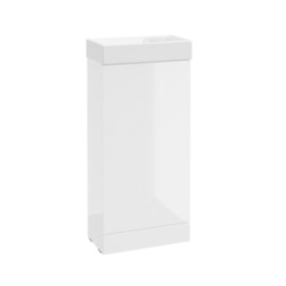 Strata Floor Standing 400mm Cloakroom Vanity Unit Gloss White