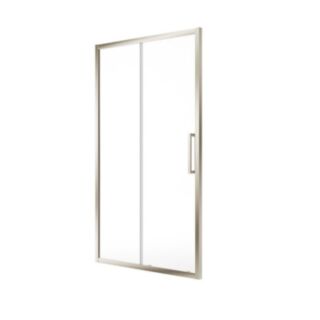 Aspect Sliding Shower Door 1000mm Brushed Nickel