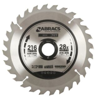 Abracs TCT Blade Wood 216mm x 30mm x 28T
