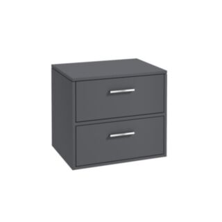 Finland 600mm Countertop Vanity Unit Matt Midnight Grey Brushed Chrome Handle