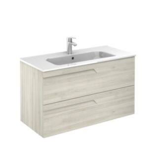 Brava Wall Hung 1000mm 2 Drawer Vanity Unit Nature White
