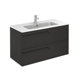 Brava Wall Hung 1000mm 2 Drawer Vanity Unit Nature Grey