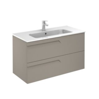 Brava Wall Hung 1000mm 2 Drawer Vanity Unit Smokey Matt