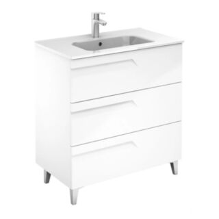 Brava Floorstanding 800mm 3 Drawer Vanity Unit Gloss White
