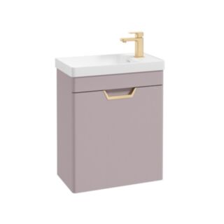 Freya 550mm 1 Door Wall Unit Cashmere Pink Brushed Gold Handle