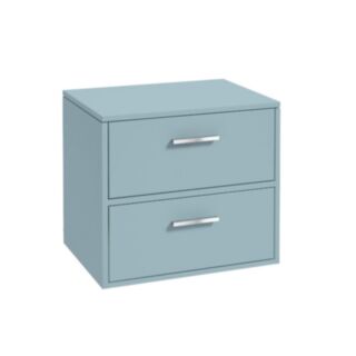 Finland 600mm Countertop Vanity Unit Matt Morning Sky Blue Brushed Chrome Handle