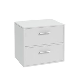 Finland 600mm Countertop Vanity Unit Matt White Brushed Chrome Handle