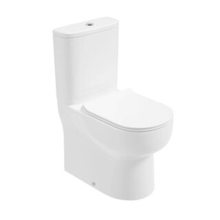 Via Comfort Height Fully Shrouded Closed Coupled Toilet Delta Slim Seat