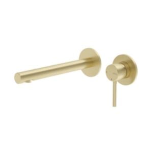 Hakk Wall Mounted Basin Mixer Brushed Gold