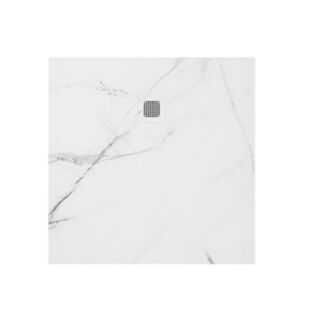 Unity Marble Effect Shower Tray White 1000mm