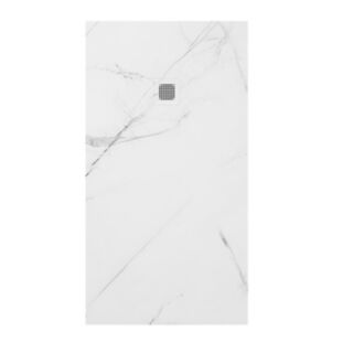 Unity Marble Effect Shower Tray White 1600mm x 900mm