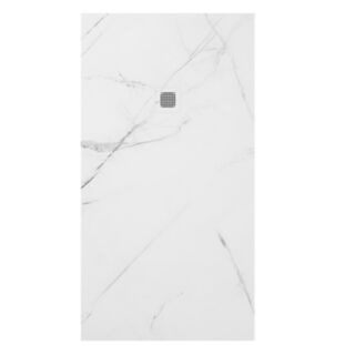 Unity Marble Effect Shower Tray White 1700mm x 900mm