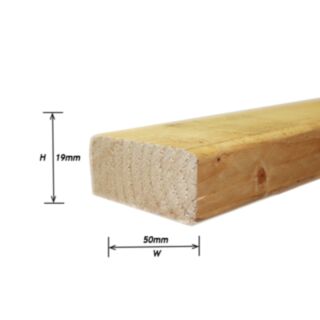 19mmx50mm (¾X2) Whitewood Planed Timber 
