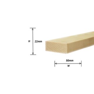22mmx50mm (1X2) Whitewood Planed Timber 