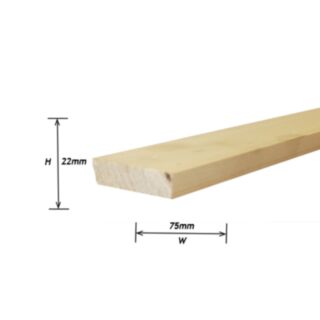 22mmx75mm (1X3) Whitewood Planed Timber 