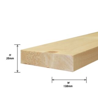 35mmx138mm (1½X5½) Whitewood Planed Timber 