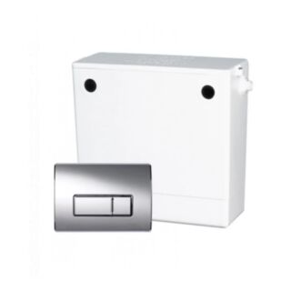 DUAL FLUSH CONCEALED CISTERN WITH CHROME FLUSH PLATE