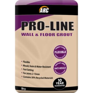 Arc Pro-Line Wall And Floor Tile Grout 5Kg - Mid Grey