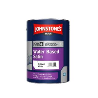 Johnstones Trade Water Based Satin Brilliant White - 5Ltr