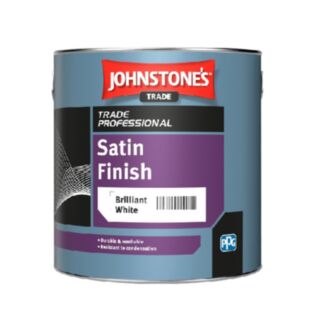 Johnstones Trade Satin Brilliant White - 2.5Ltr