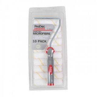 Prodec 10 Microfibre Mini Paint Roller Sleeves & Frame