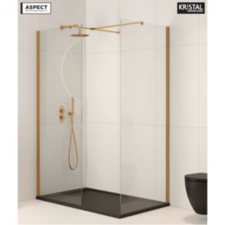 Aspect 800mm Wetroom Panel Brushed Gold