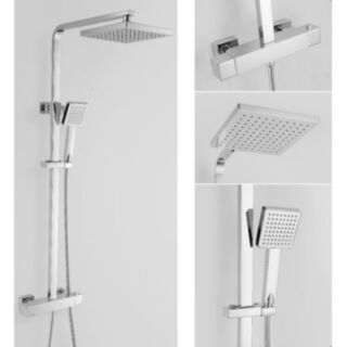 Marflow Dual Outlet Square Thermostatic Shower Chrome