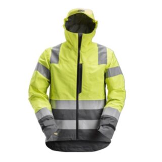 Snickers 1330 High-Vis Waterproof Shell Jacket Class 3 Yellow\Steel Grey - Size M